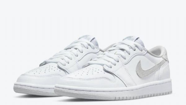 Nike Air Jordan 1 Matalat Og-kengät Miehille Valkoinen Harmaa