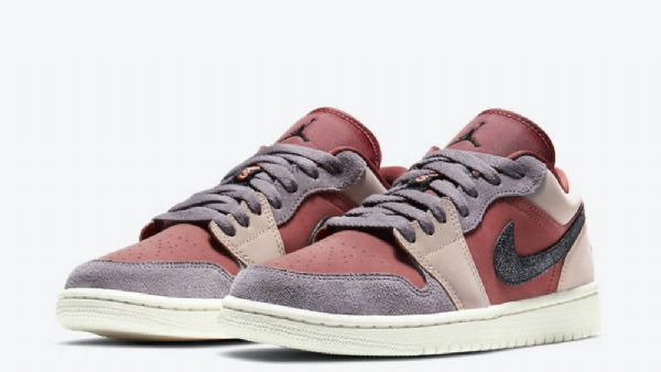 Nike Air Jordan 1 Matalat Topit Canyon Rust Kengät Miehille Burgundy Pinkki