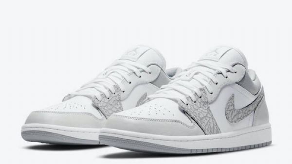 Nike Air Jordan 1 Matalat Topit Elephant Print Berlin Kengät Miehille Harmaa