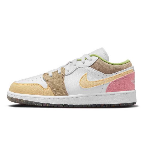 Nike Air Jordan 1 Matalat Topit Gs-kengät Naisille Beige Valkoinen Vaaleanpunainen
