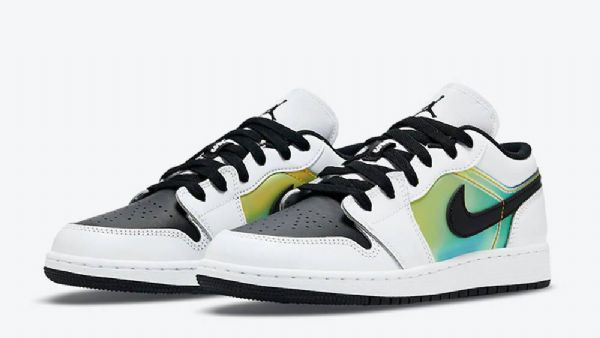 Nike Air Jordan 1 Matalat Topit Gs-kengät Naisille Valkoinen Musta Kulta