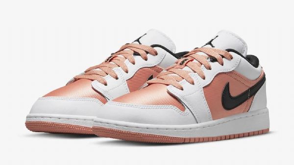 Nike Air Jordan 1 Matalat Topit Gs Madder Root Kengät Naisille Pinkki Valkoinen