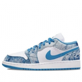Nike Air Jordan 1 Matalat Topit Gs Pesty Kengät Miehille Valkoinen Sininen