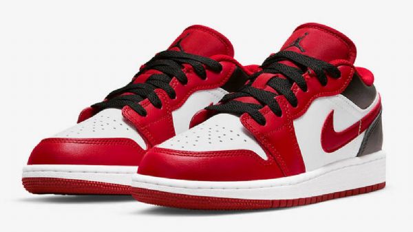 Nike Air Jordan 1 Matalat Topit Gs Reverse Toe Kengät Naisille Punainen Musta