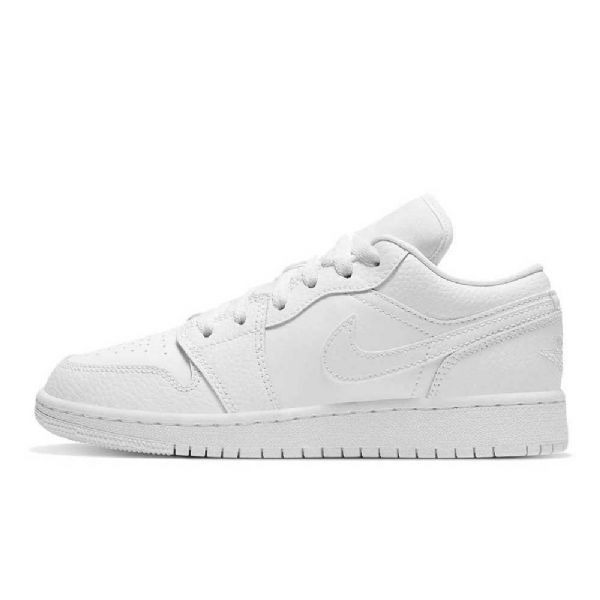 Nike Air Jordan 1 Matalat Topit Gs Triple Kengät Miehille Valkoinen