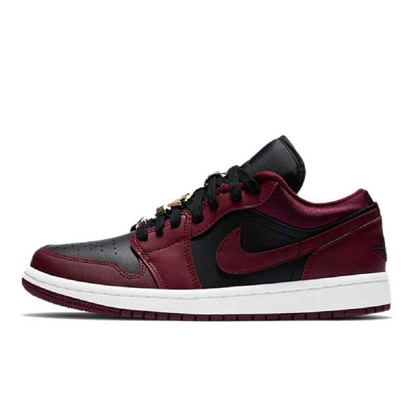 Nike Air Jordan 1 Matalat Topit Kastanjanruskeat Kengät Miehille Burgundy Musta
