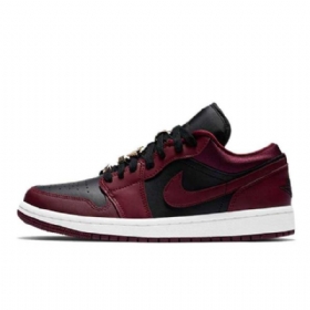 Nike Air Jordan 1 Matalat Topit Kastanjanruskeat Kengät Miehille Burgundy Musta