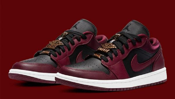 Nike Air Jordan 1 Matalat Topit Kastanjanruskeat Kengät Miehille Burgundy Musta