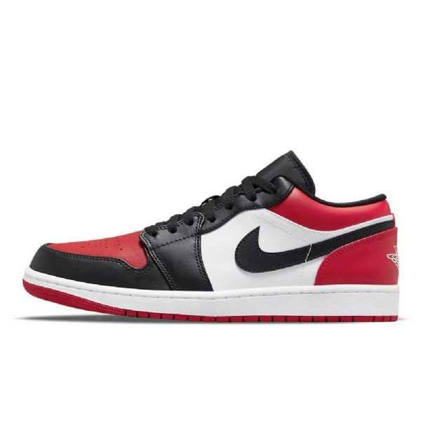Nike Air Jordan 1 Matalat Topit Leveät Kengät Miehille Musta Punainen Valkoinen