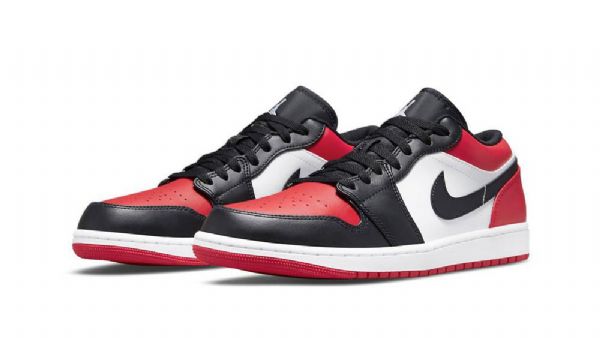 Nike Air Jordan 1 Matalat Topit Leveät Kengät Miehille Musta Punainen Valkoinen