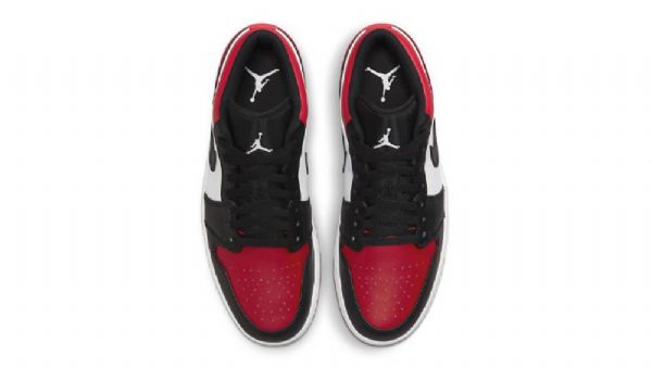 Nike Air Jordan 1 Matalat Topit Leveät Kengät Miehille Musta Punainen Valkoinen