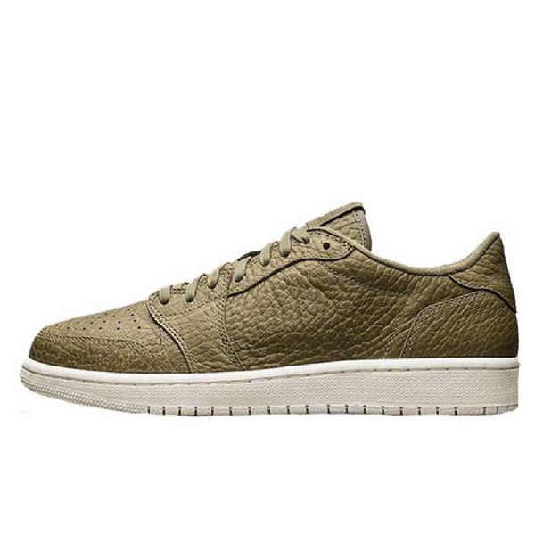 Nike Air Jordan 1 Matalat Topit Miesten Swooshless-kengät Oliivinvihreä