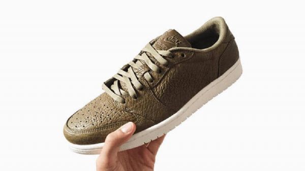 Nike Air Jordan 1 Matalat Topit Miesten Swooshless-kengät Oliivinvihreä