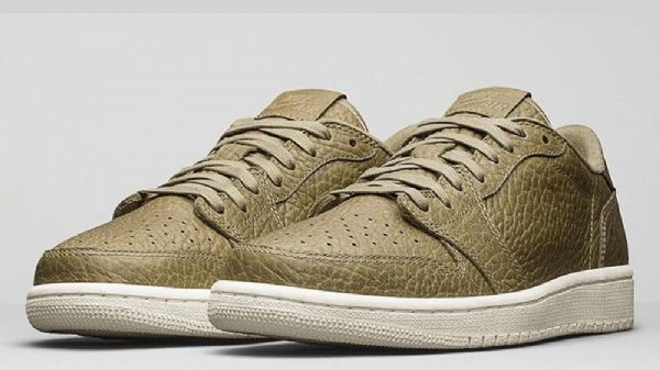 Nike Air Jordan 1 Matalat Topit Miesten Swooshless-kengät Oliivinvihreä