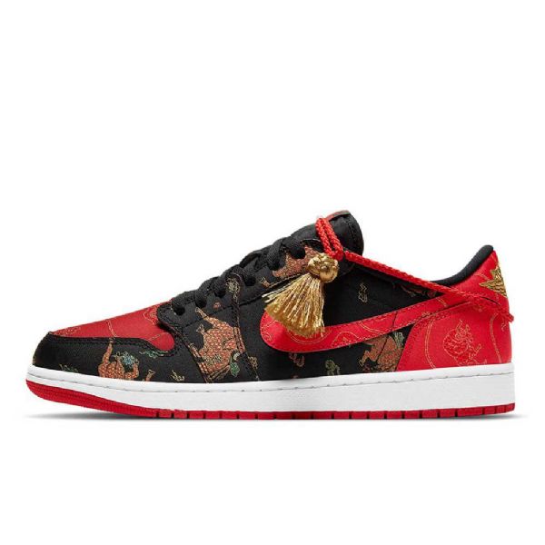 Nike Air Jordan 1 Matalat Topit Og Kiinan Uudenvuoden Kengät Naisille Musta Punainen