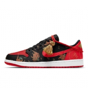 Nike Air Jordan 1 Matalat Topit Og Kiinan Uudenvuoden Kengät Naisille Musta Punainen