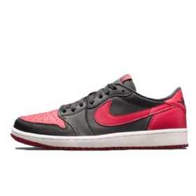 Nike Air Jordan 1 Matalat Topit Og Leveät Kengät Miehille Punainen Musta