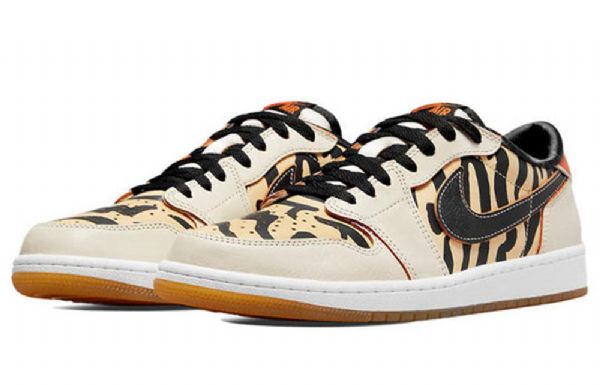 Nike Air Jordan 1 Matalat Topit Og Retro Koripallokengät Miehille Leopard Beige
