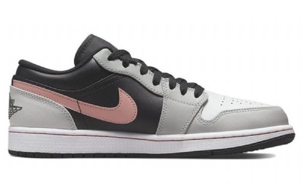 Nike Air Jordan 1 Matalat Topit Retro-koripallokengät Miehille Harmaa Koralli