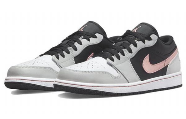 Nike Air Jordan 1 Matalat Topit Retro-koripallokengät Miehille Harmaa Koralli