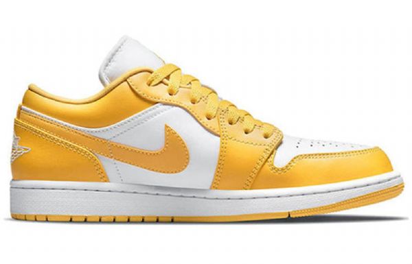 Nike Air Jordan 1 Matalat Topit Retro Koripallokengät Miehille Keltainen Valkoinen