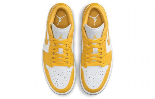 Nike Air Jordan 1 Matalat Topit Retro Koripallokengät Miehille Keltainen Valkoinen
