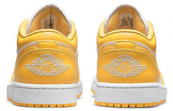 Nike Air Jordan 1 Matalat Topit Retro Koripallokengät Miehille Keltainen Valkoinen