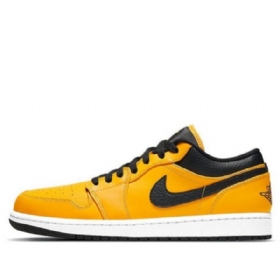 Nike Air Jordan 1 Matalat Topit Retro Koripallokengät Miehille Kulta Musta