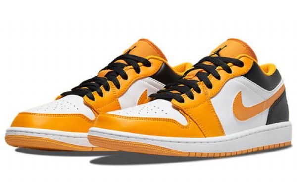 Nike Air Jordan 1 Matalat Topit Retro Koripallokengät Miehille Kultavalkoinen