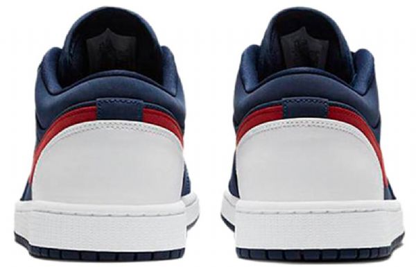 Nike Air Jordan 1 Matalat Topit Retro Koripallokengät Miehille Laivastonvalkoinen Punainen