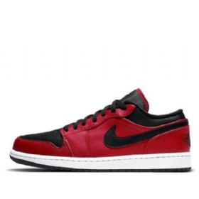 Nike Air Jordan 1 Matalat Topit Retro Koripallokengät Miehille Punainen Musta