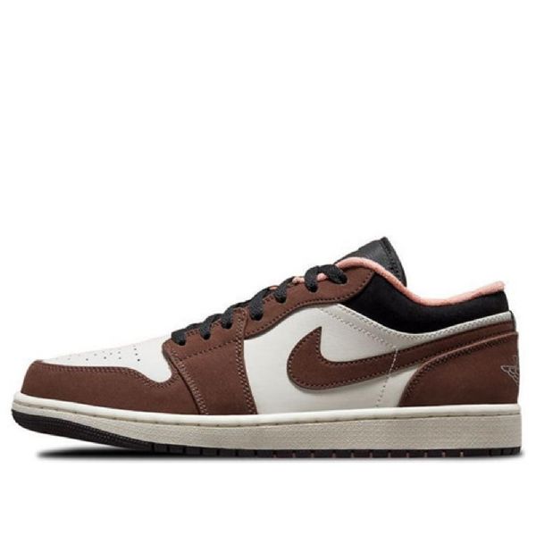 Nike Air Jordan 1 Matalat Topit Retro Koripallokengät Miehille Ruskea Valkoinen