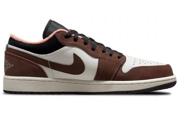 Nike Air Jordan 1 Matalat Topit Retro Koripallokengät Miehille Ruskea Valkoinen