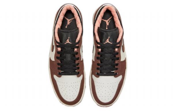 Nike Air Jordan 1 Matalat Topit Retro Koripallokengät Miehille Ruskea Valkoinen