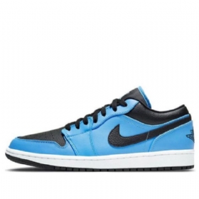 Nike Air Jordan 1 Matalat Topit Retro Koripallokengät Miehille Sininen Musta