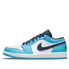 Nike Air Jordan 1 Matalat Topit Retro Koripallokengät Miehille Sininen Valkoinen