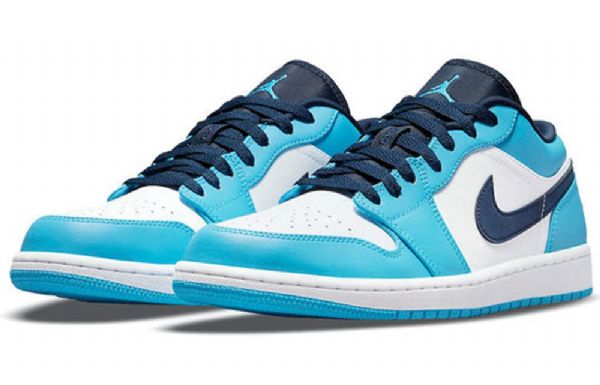 Nike Air Jordan 1 Matalat Topit Retro Koripallokengät Miehille Sininen Valkoinen