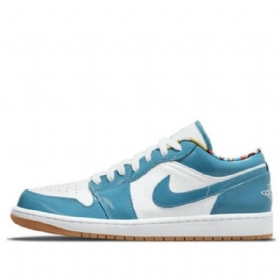 Nike Air Jordan 1 Matalat Topit Retro Koripallokengät Miehille Sininen Valkoinen