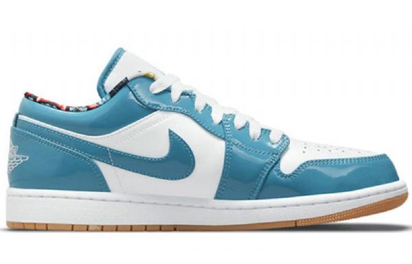 Nike Air Jordan 1 Matalat Topit Retro Koripallokengät Miehille Sininen Valkoinen