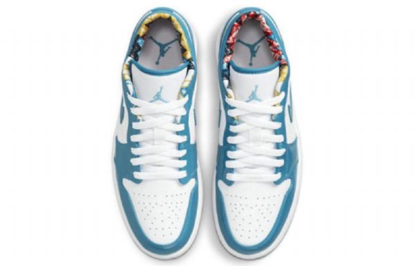 Nike Air Jordan 1 Matalat Topit Retro Koripallokengät Miehille Sininen Valkoinen