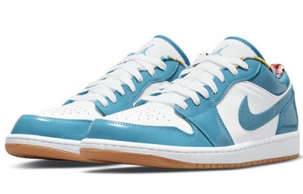 Nike Air Jordan 1 Matalat Topit Retro Koripallokengät Miehille Sininen Valkoinen