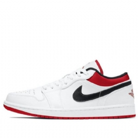 Nike Air Jordan 1 Matalat Topit Retro Koripallokengät Miehille Valkoinen Punainen