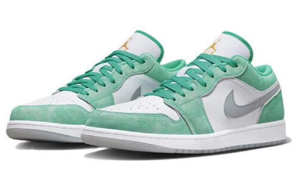 Nike Air Jordan 1 Matalat Topit Retro-koripallokengät Miehille Vihreä Musta