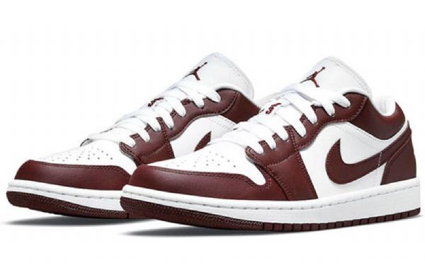 Nike Air Jordan 1 Matalat Topit Retro Koripallokengät Naisille Burgundy Valkoinen