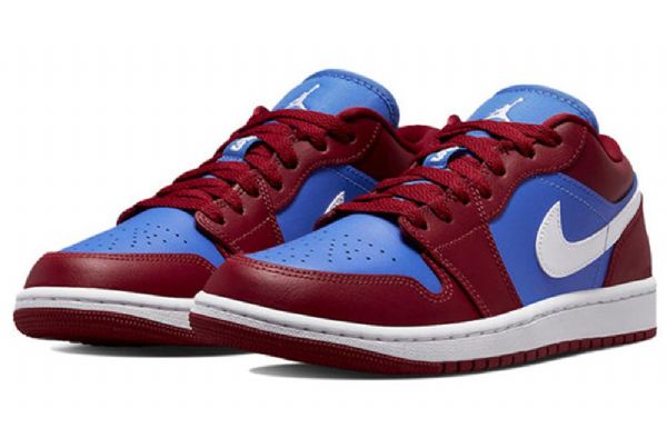 Nike Air Jordan 1 Matalat Topit Retro-koripallokengät Naisille Deep Punainen Sininen