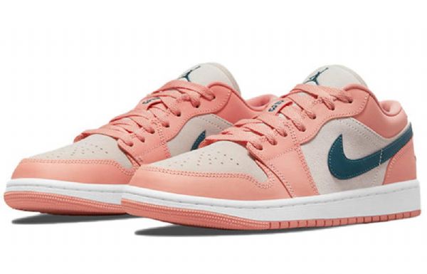 Nike Air Jordan 1 Matalat Topit Retro-koripallokengät Naisille Light Coral