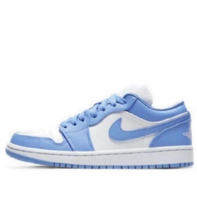 Nike Air Jordan 1 Matalat Topit Retro Koripallokengät Naisille Sininen Valkoinen