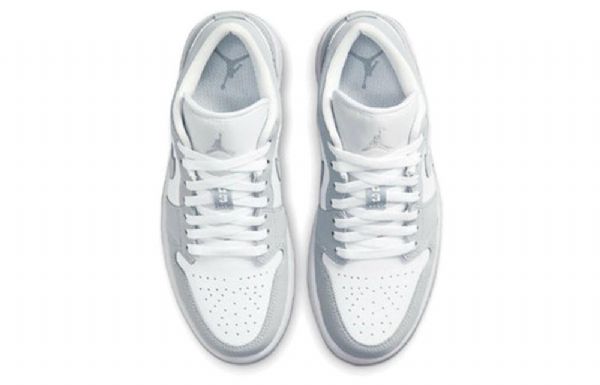 Nike Air Jordan 1 Matalat Topit Retro Koripallokengät Naisille Valkoinen Harmaa