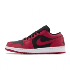 Nike Air Jordan 1 Matalat Topit Reverse Leveät Kengät Miehille Punainen Valkoinen
