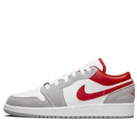 Nike Air Jordan 1 Matalat Topit Se Gs Koripallokengät Miehille Vaaleanharmaa Punainen